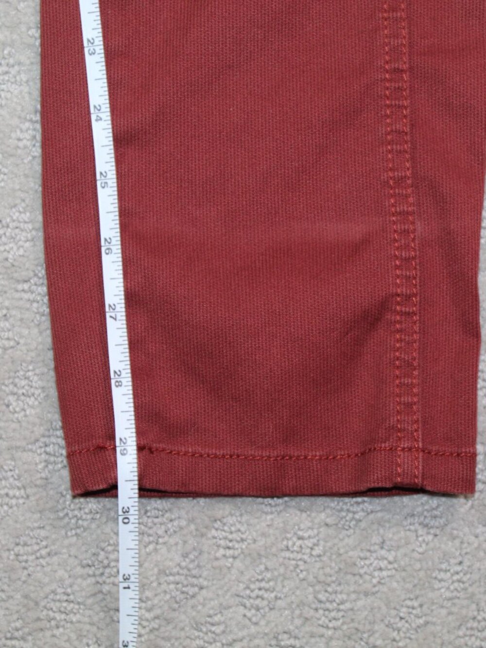 Cabi Size 12 Rust Red Ribbed Twill Mid Rise Slim Straight Cargo Pants - Picture 4 of 6